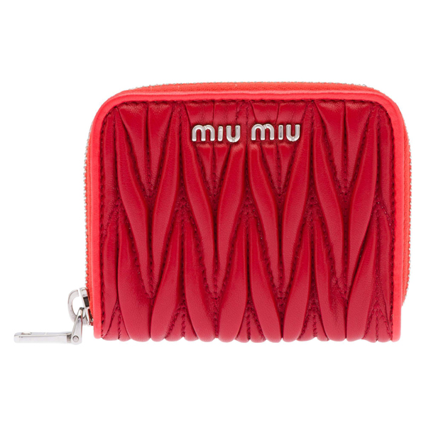 2017新作入荷 MIU MIU ミュウミュウスーパーコピー 財布 MATELASSEバイカラーコインケースFUOCO+LACCA/5MM268